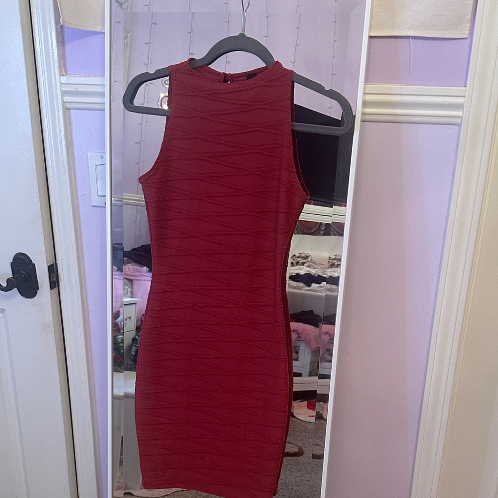 Windsor Brick Red Sleeveless Mini Dress